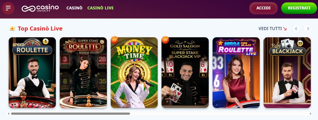 Gioca ai migliori giochi di casinò live